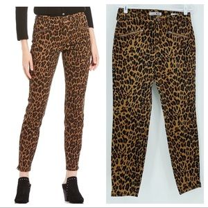 Code Bleu Soho Cheetah Jean Skinny Stretch Missy Animal Print Pant Zipper Front